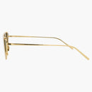 Metalowe okulary przeciwsłoneczne Saint Laurent Cat Gold/Gold/Gold (SL536-30013534-003)
