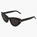Saint Laurent Cat Eye Sunglasses Black/Black/Gray (SL215GRACE-3000263-001)