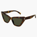Saint Laurent Cat Eye Sunglasses Havana/Green (SL466-002-54)