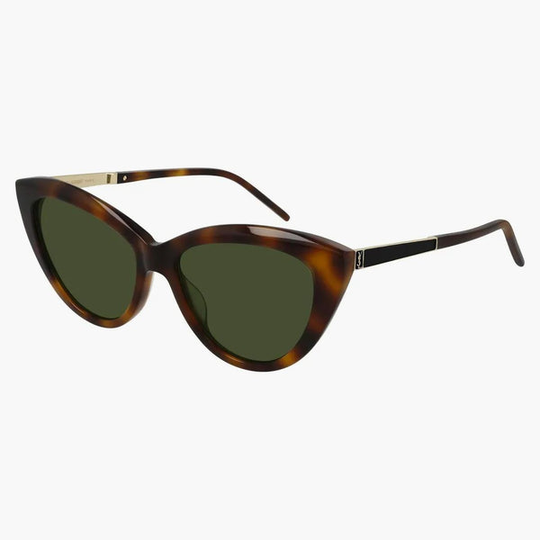 Occhiali da sole da sole di Saint Laurent Cat Eye Havana/Green (SL-M81-003)