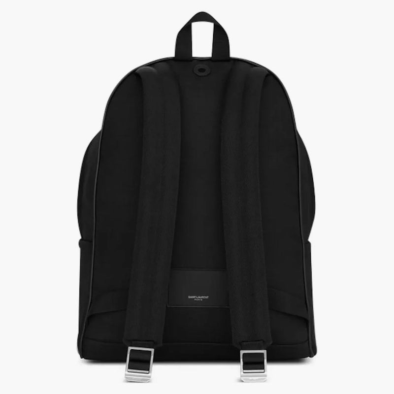 Saint Laurent City Canvas batoh plátno na stříbrném tónu černé