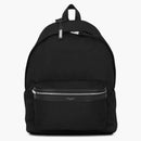 Saint Laurent City Canvas Backpack Canvas Silver-tone Black