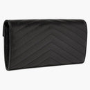 Saint Laurent College Flap Wallet Matelasse Large Black