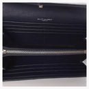 Saint Laurent College Flap Wallet Matelasse Large Navy