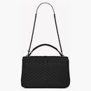 Saint Laurent College Matelasse Lambskin Black-Tone Large Black