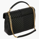 Saint Laurent College Shoulder Bag Matelasse Monogram Large Black