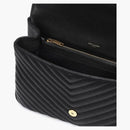 Saint Laurent College Shoulder Bag Matelasse Monogram Large Black