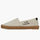 Saint Laurent Embroidered Espadrilles Natural Beige Canvas (Women's)