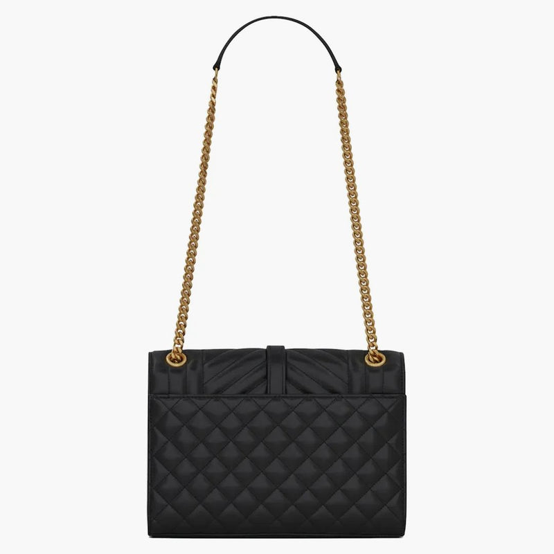Saint Laurent Envelope Bag Medium Matelasse Leather Noir