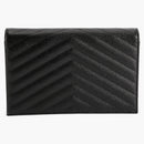 Saint Laurent Envelope Chain Wallet Grain De Poudre Black