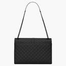 Saint Laurent Envelope Grain de Poudre embossed Leather Mix Matelasse Large Black