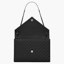 Saint Laurent Envelope Grain de Poudre embossed Leather Mix Matelasse Large Black