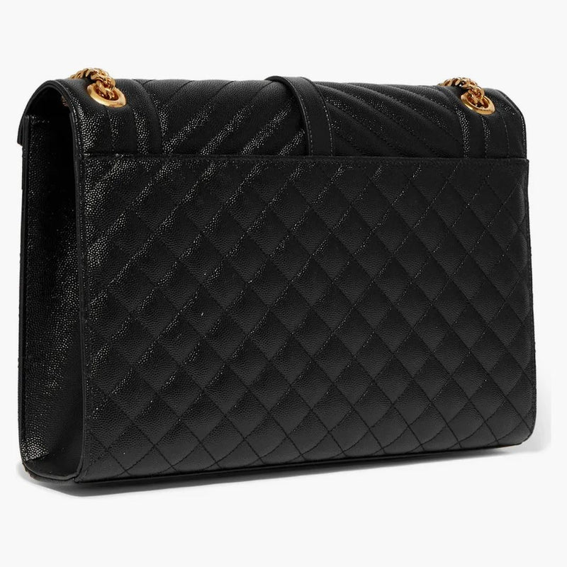 Saint Laurent Envelope Grain de Poudre Large Black