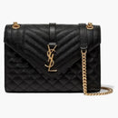 Saint Laurent Envelope Medium Bag Grain de Poudre Black