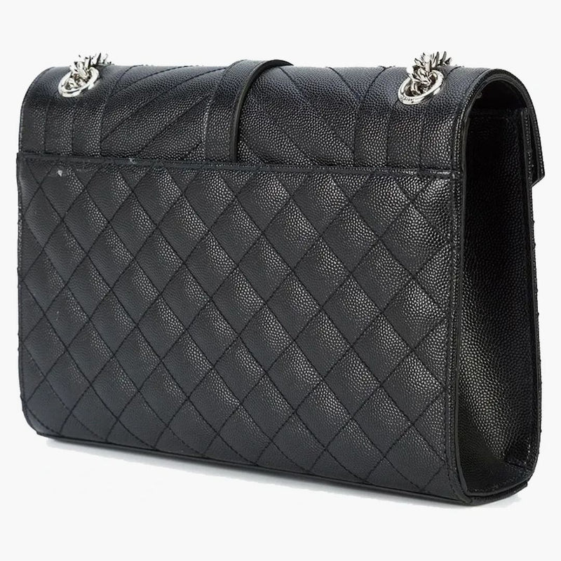 Saint Laurent Envelope Medium Bag Grain De Poudre Black