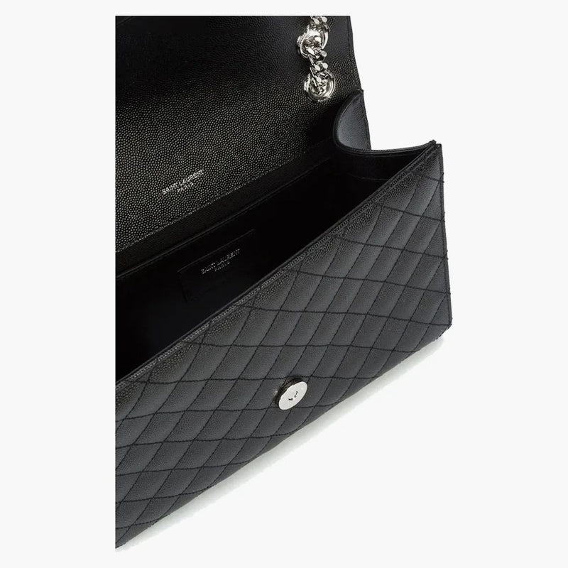 Saint Laurent Envelope Medium Bag Grain De Poudre Black
