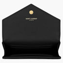 Saint Laurent Envelope Wallet Matelasse Grain de Poudre Small Black