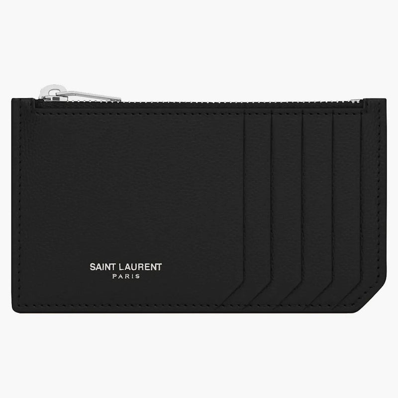Saint Laurent 5 fragmentů pouzdro pouzdra na zrno kožená kožená černá