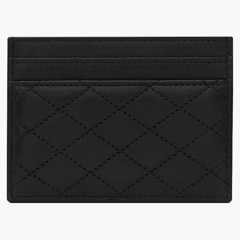 Case di carte di Saint Laurent Gaby in Lambskin Noir trapuntato