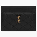 Saint Laurent Gaby Card Case in Quilted Lambskin Noir