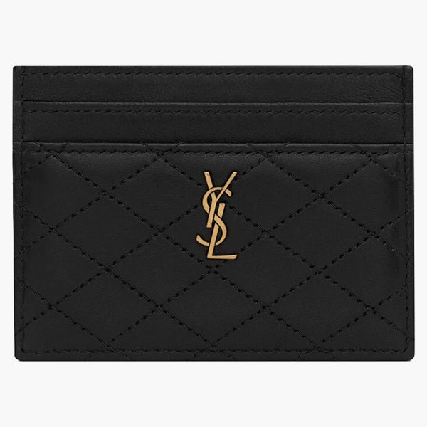 Případ karty Saint Laurent Gaby v prošívané jehničské kůži noir