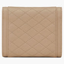 Saint Laurent Gaby Compact Tri-Fold Wallet in Quilted Lambskin Dark Beige