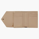 Saint Laurent Gaby Compact Tri-Fold Wallet in Quilted Lambskin Dark Beige