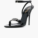 Saint Laurent Gippy Buckled Sandal Heels Black Leather