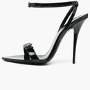 Saint Laurent Gippy Buckled Sandal Heels Black Leather