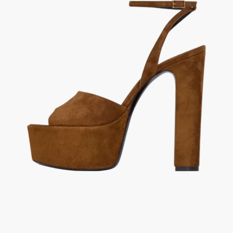 Platform Saint Laurent Jodie Sandals Brown (Women's)