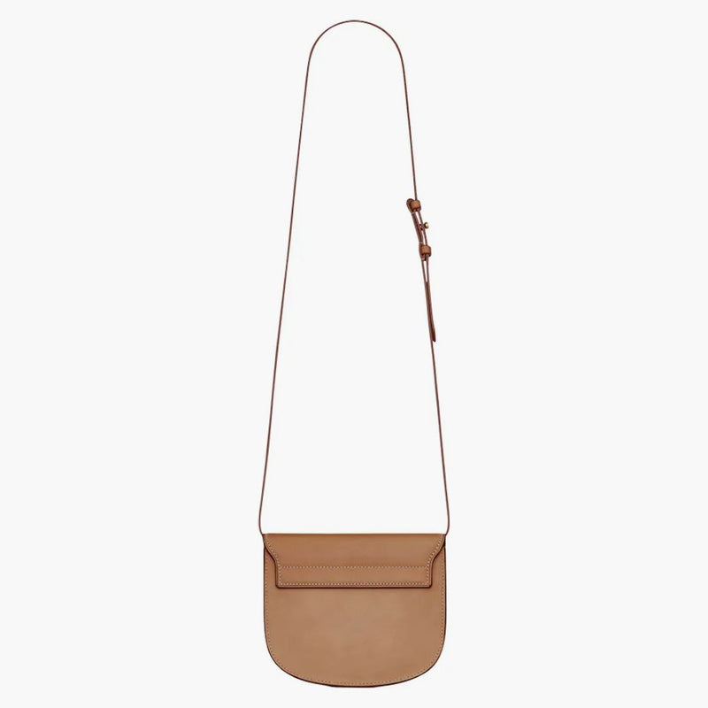 Svatý Laurent Kaia Satchel Small in Smooth Vintage Leather Brown/Gold