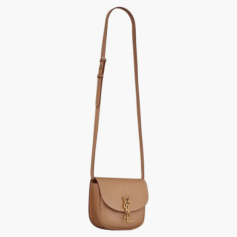 Svatý Laurent Kaia Satchel Small in Smooth Vintage Leather Brown/Gold