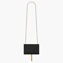 Saint Laurent Kate Bag Grain de Poudre Embossed Leather Gold-Tone Small Black