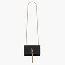 Saint Laurent Kate Bag Grain de Poudre Embossed Leather Gold-Tone Small Black
