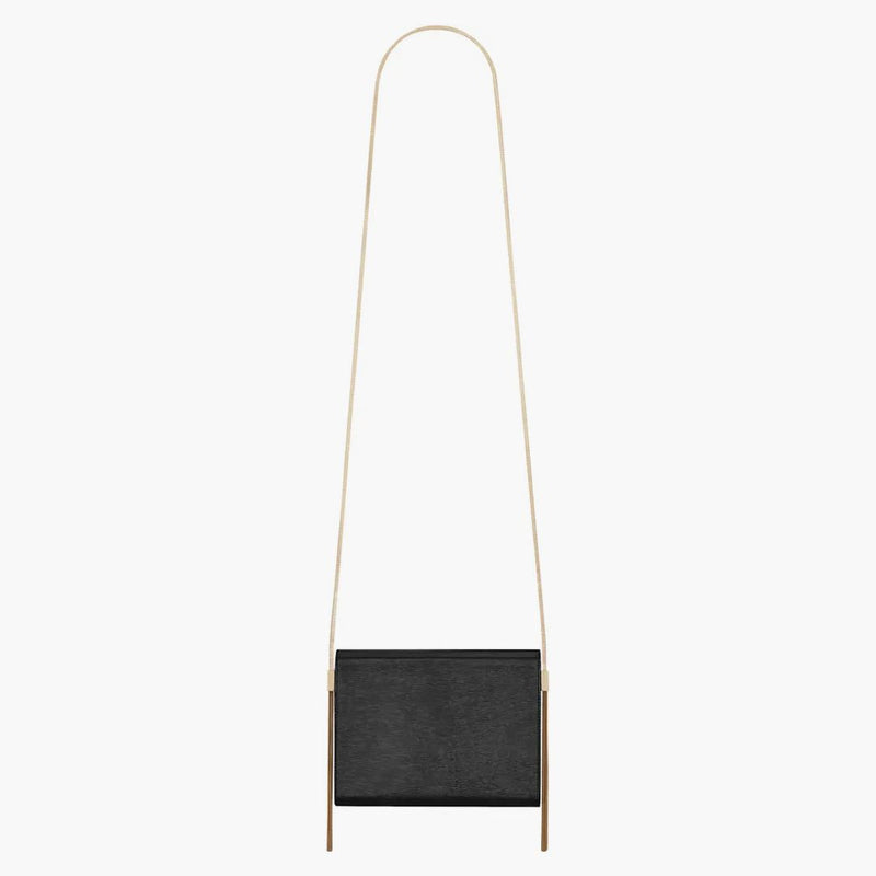 Svatý Laurent Kate Box Bag Rippled Patent Leather Black