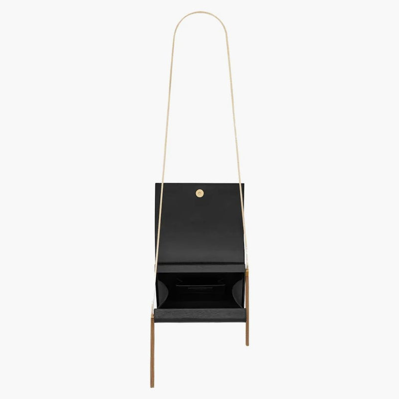 Svatý Laurent Kate Box Bag Rippled Patent Leather Black
