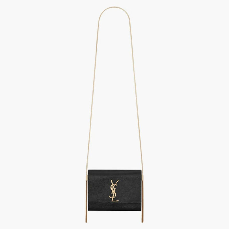 Svatý Laurent Kate Box Bag Rippled Patent Leather Black