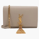 Saint Laurent Kate Chain Wallet With Tassle Sea Salt