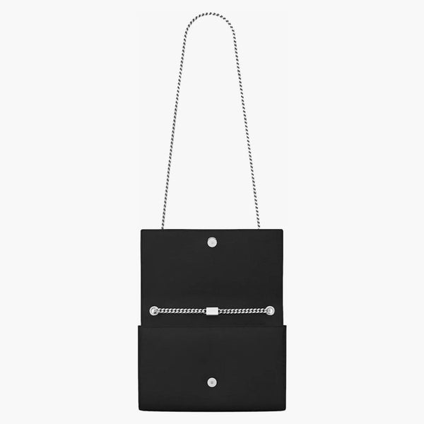Svatý Laurent Kate středně řetězový taška v obilí de Poudre Silver-Tone Black