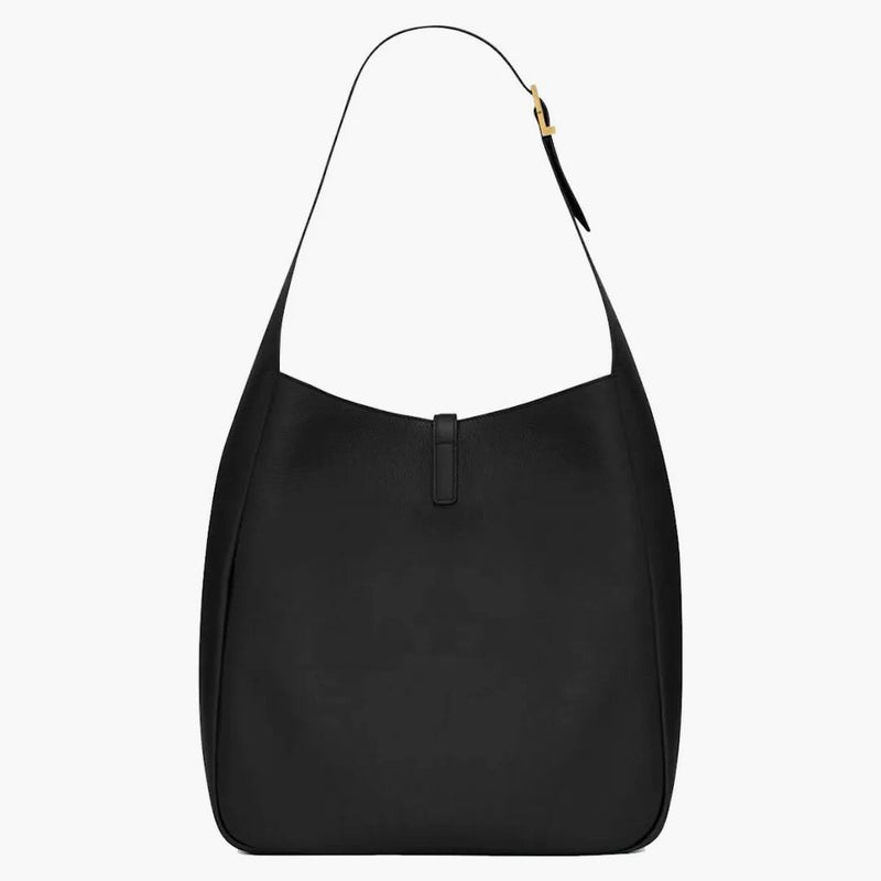 Saint Laurent Large LE 5 à 7 gładka w gładkiej skórzanej czerni