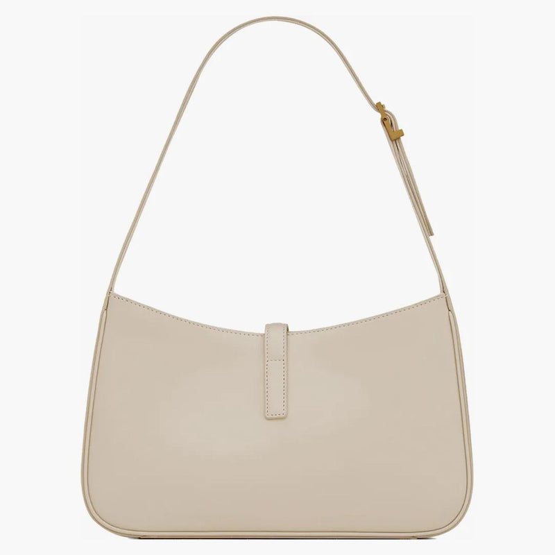 Saint Laurent Le 5 A 7 Hobo Bag In Smooth Leather Blanc Vintage