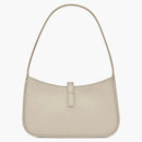 Saint Laurent Le 5 A 7 Mini Hobo Bag In Smooth Leather Blanc Vintage