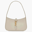 Saint Laurent Le 5 A 7 Mini Hobo Bag In Smooth Leather Blanc Vintage