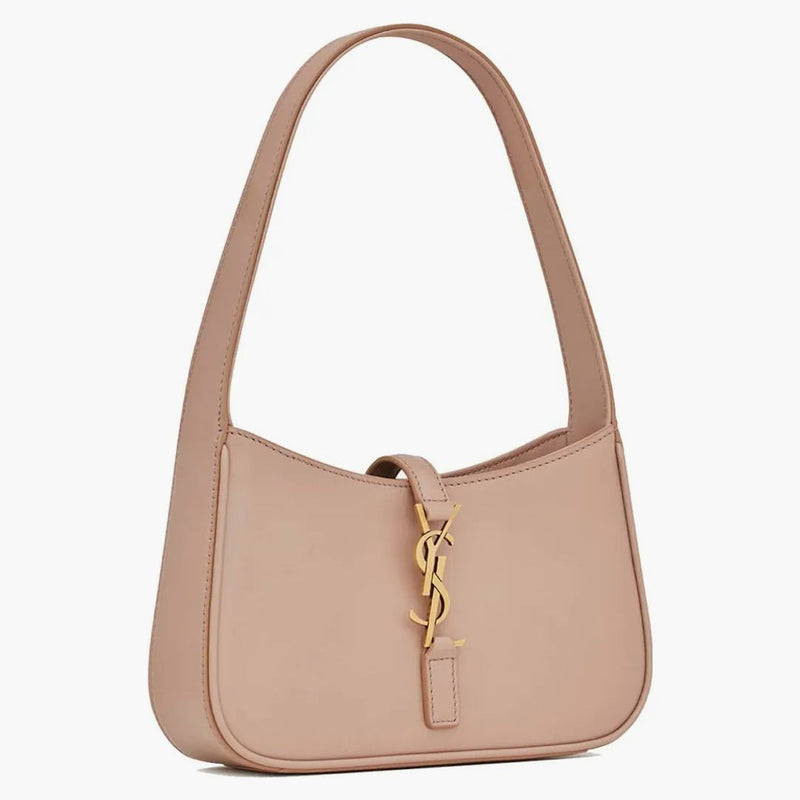 Saint Laurent Le 5 A 7 Mini hobo taška v hladkém kožené růžové písku