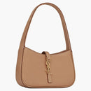 Saint Laurent LE 5 A 7 Mini Hobo Bag in Vegetable-Tanned Leather Brown Gold