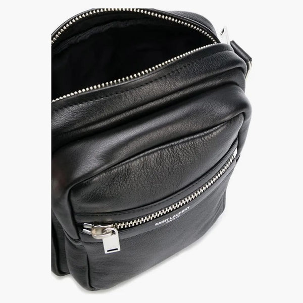 Svatý Laurent Leather Sid Crossbody Black