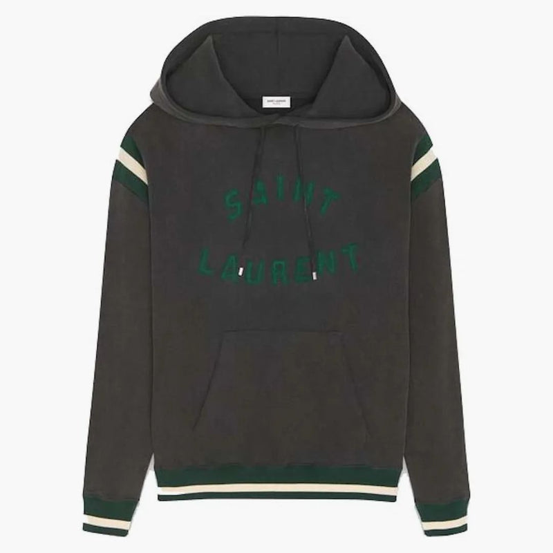 Saint Laurent Logo con cappuccio nero/verde