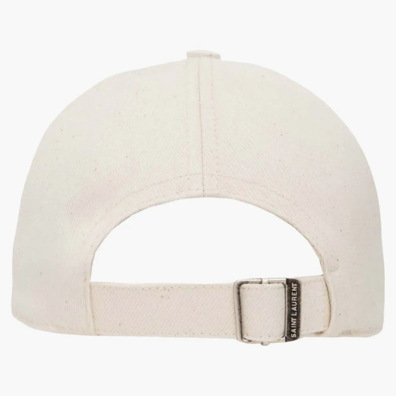 Saint Laurent Logo Patch Baseball Cap beige