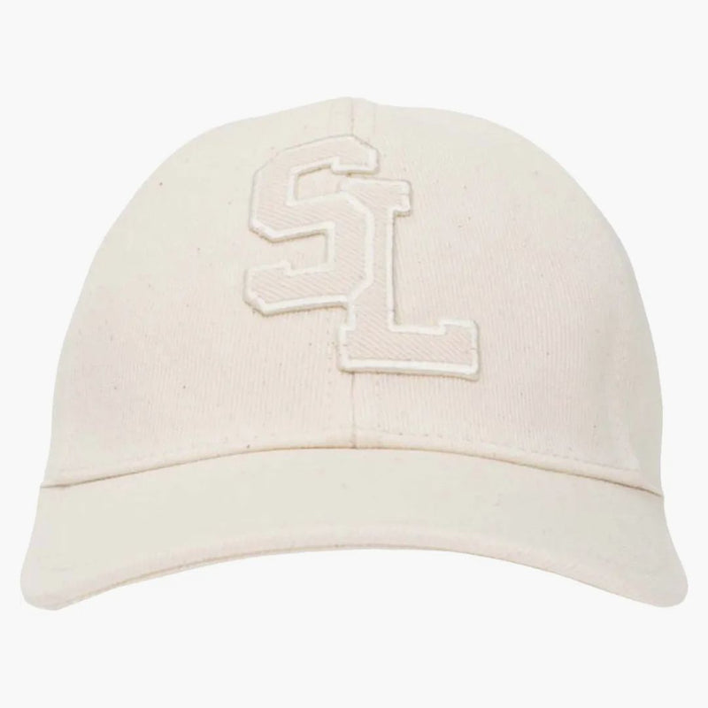 Saint Laurent Logo Patch Baseball Cap beige