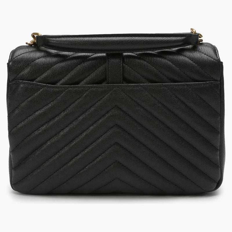 Saint Laurent Logo Plaque ramenní taška prošívaná černá